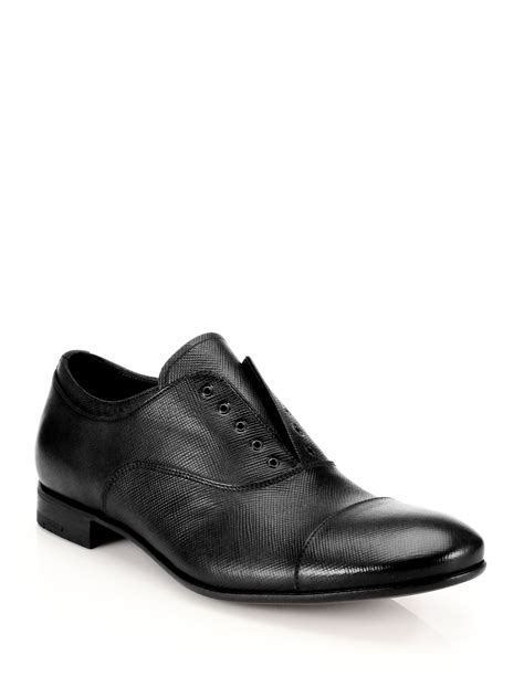 prada saffiano shoe sole|Black Saffiano Leather Oxford Shoes .